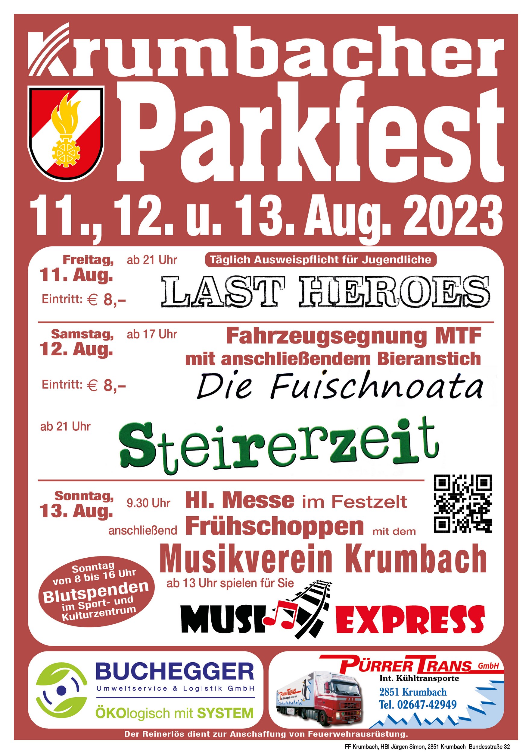 Plakat Parkfest FF Krumbach 2023